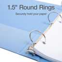 Cardinal 1.5 Inch 3 Ring Binders, 6 Pack, Assorted Colors, Holds 350 Sheets