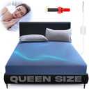 KLIM Grounding Fitted Sheet Queen Size, Earthing Sheets - Pure Silver Fiber & Organic Cotton + Grounding Cord + Tester Pen Included - 5-Year Assurance (Gray, Queen - 60"x80"x15)