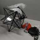 14'' Moravian Star Pendant Light Clear Glass Shade Hanging Star Lights with Adjustable Chain-E26 Dimmable Hanging Light for Kitchen Bedroom Entryway Foyer