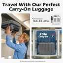 Coolife Carry On Luggage Airline Approved with Spinner Wheels, Hard Shell Suitcase TSA Lock Lightweight Travel Luggage 20-inch,Gray