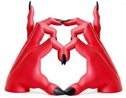 zkulpture Devil Hands Gothic Resin Statue – Romantic & Alternative Unique Gift for Halloween or Valentine’s Day, Dark Home Decor – Design Patent Pending