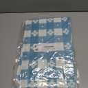 Rectangle Vinyl Table Cloth, Waterproof Elastic Fitted Tablecloth with Flannel Backing, Plastic Table Cover for Picnic, Camping, Outdoor (White & Aqua, 30"x48")