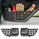 MAIKER Metal Rear Door Storage Box Compatible with 2018-2025 Jeep Wrangler JL JLU 4XE & 2020-2025 Gladiator JT, Insert Organizer Box Pockets for Replace Sagging Nets, 2PCS(Black)