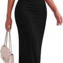 BTFBM Spring Dress for Women Sleeveless Solid Bodycon Homecoming Prom Cocktail Wedding Guest Dresses Summer Clothing (Black, XXL)