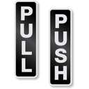 SmartSign Push Pull Door Sign Kit of 2 Anodized Signs | 1.5" x 5" Aluminum Black Color, Made in USA