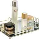 Silver Perfume Trays for Dresser Elegant Silver Tray Decoration Vanity Trays for Bathroom Beautiful Vanity Tray for Perfume Size: 14 x 10 x 2"