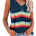 Summer Tops for Women Sleeveless V Neck Tshirt Loose Fit Casual Tank Tunic Blouse, Medium