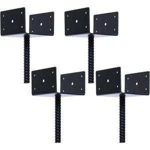 Concrete Fence Post Holder 6x6 inches 4 Pack, U Shape Fence Post Base Anchor Pergola Brackets