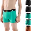Carer 5 Pack Boys Washable Incontinence Underwear, Cotton Reusable Bedwetting Briefs for Kids & Teens, Absorbent Leak Proof Nighttime Protection, Age 4-18 (M)