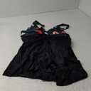 Daci Plus Size Swim Dress - One Piece Swimsuits Tummy Control Bathing Suits Flowy Asymmetrical Swimwear with Bottom Built in (Black and Flower, 22W)