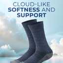 Pembrook Diabetic Socks for Men - 6 Pairs Crew Diabetic Neuropathy Socks for Men | Non Binding (Gray)
