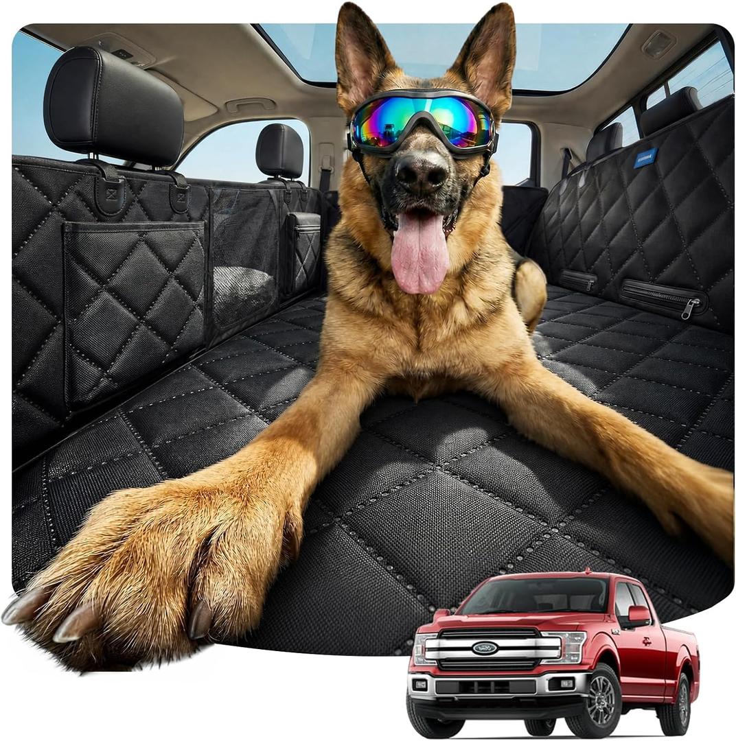 Rorhxia XL Dog Truck Seat Cover for Back Seat [2026 New Heavy-Duty & Foldable for Passenger Seat] Hard Bottom Dog Hammock, Waterproof Car Seat Protector, Universal for Full-Size Trucks & Large Dogs