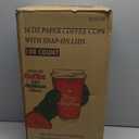 100 Pack 16 oz Christmas Disposable Coffee Cups with Snap-on Lids - for Hot or Cold Drinks, Paper Coffee Cups for Xmas Holiday Table Decorations Party Supplies, 5 Assorted Christmas Styles