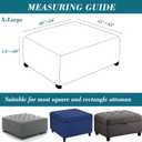 HFCNMY Stretch Knitted Jacquard Ottoman Cover - Thick Washable Slipcover for Square Storage Ottoman With Elastic Bottom - Red X-Large