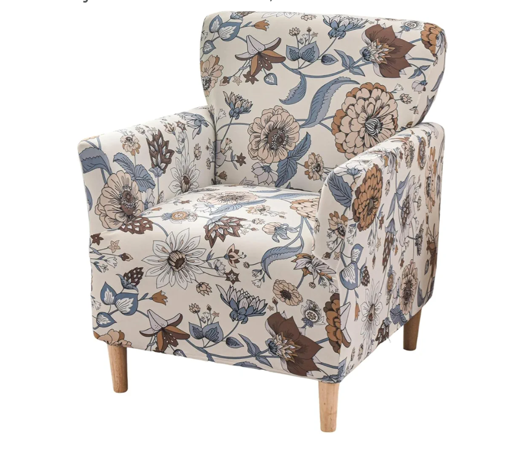 Printed Banquet Armchair Slipcovers Soft Chair Covers Armchair 1-Piece Stretch Chair Covers for Living Room Nonslip Outdoor Armchair CoverPets Friendly Furniture Protector