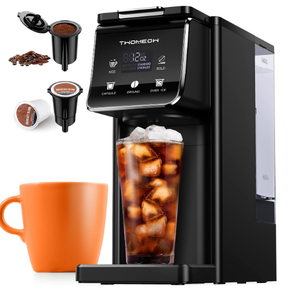 K Cup Coffee Maker With Bold Setting, Single Serve Hot & Iced Coffee Maker for KCup and Grounds, 52 Oz Removable Water Tank, 6 to 14oz Brew Size, Pod Coffee Machine With Reusable Filter,(Black)