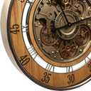 HOIBAI 24" Large Wall Clock with Natural Fired Wood & Metal