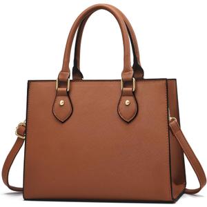 CHICAROUSAL Crossbody Purses and Handbags for Women PU Leather Tote Top Handle Satchel Shoulder Bags (Navy Brown)