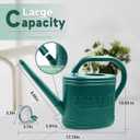 Watering Can for Indoor & Outdoor Plants, Plant Watering Can with Stainless Steel Shower Head, 1 Gallon Plastic Watering Can for Garden, Flowers, Vegetable, Greenhouse (Dark Green, 1 Gallon)