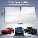 Upgraded Windshield Sun Shade Umbrella Thickened Silver Titanium Coating, UV Protection for Car Front Window, Block Sun Rays & Keep Interior Cool, Reinforced Spring Edge, Universal Fit 61" L x 33" W