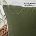 MIULEE Pack of 2 Outdoor Waterproof Pillow Covers Decorative Farmhouse Throw Pillow Covers Square Solid Color Couch Pillow Covers Spring for Patio Tent Bed Sofa Living Room 18x18 Inch Olive Green