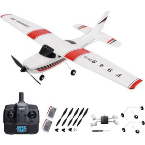 RC Airplane F949pro RC Plane 1020 Motor 3CH 2.4GHZ EPP RC Plane for Adults CESSNA-182 3D6G Gyroscope RTF RC Glider Planes with 2 Batteries Replaceable Parts (2BSL)