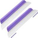 2 Pack 14 Inch Car Drying Squeegee Purple Longer Silicone Water Squeegee Window Shower Blade Automotive Squeegees Flexible Auto T-bar Rubber Squeegees for Car Windshield Glass Bathroom Wash Tool