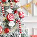 14Pcs Christmas Hanging Candy Balls Ornaments Red White Candy Cane Pendant for Home Part Christmas Tree Decorations Xmas Indoor Outdoor Party Decoration