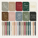 Fulmoon 60 Pcs Motivational Pens Inspirational Notebooks Gifts Bulk Inspirational Ballpoint Pen Small Note Pads Appreciation Gifts for Employee CNA Nurse Graduation Volunteer Teacher (Retro)
