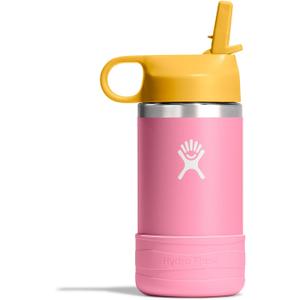 Hydro Flask Kids Water Bottle for School - Stainless Steel and Insulated with Straw Cap - 12 Oz Dahlia