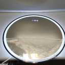 STARLEAD LED-Bathroom-Mirror-with-Lights, 24" Wall-Mounted with Bluetooth Speaker, Anti-Fog, 3 Color Temperature Dimmable Brightness, Waterproof, Frontlit & Backlit, Black Frameless Round