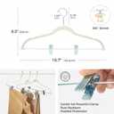HOUSE DAY Velvet Hangers with Adjustable Clips 10 Pack, Non-Slip Suit Organizer with 360 Hook - Heavy Duty Hanger for Pants, Skirts, Blouses, Dresses - Outfit Hangers All-Season Space Saver (Ivory)