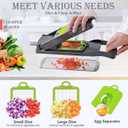 Vegetable Chopper Dicer with Container | Cheese Grater Mandoline Slicer Cabbage Shredder French Fry Cutter Stainless Steel for Veggie Onion Potato Fruit Food, Manual Hand Cooking Gadget for Kitchen