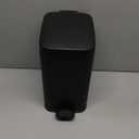 Rejomiik Small Bathroom Can with Lid Slim Soft Close Garbage Can Step Wastebasket Container Bin for Office Bedroom Kitchen Living Room (1.9 Gallon Black)