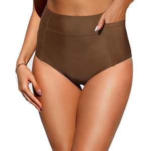 Tempt Me Women High Waisted Swimsuit Bikini Bottoms - Tummy Control Swim Bottom Full Coverage Bathing Suit with Pockets 2025, Size M