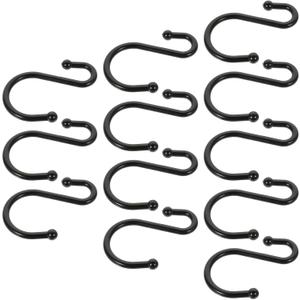 12pcs S-Shaped Shower Curtain Hook S Shaped Rings Zinc Alloy Curtain Hooks Alloy Rings Shower Curtain Rings S Shaped Shower Rings Curtain Rod Hooks Curtain Hangers Curtains Hanger (Black)