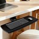 AX WABER Keyboard Tray Under Desk with Storage Drawer, Height Adjustable Keyboard Tray Slide Out 360 Swivel Tilt, Ergonomic Under Desk Mount Keyboard & Mouse Holder for Gaming Home Office, Black, Size: 25 Inch