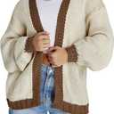 Cakulo Womens Oversized Chunky Cardigan Sweaters Open Front Long Cardigans Fall Coatigan 2025 Knit Sweater Coats