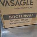 VASAGLE Boucle Dining Chairs Set of 4, Upholstered Kitchen Dining Room Chairs with Curved Backrest and Steel Frame, Modern Mid Century, Round, for Vanity, Living Room, Cream White UKDC110W14