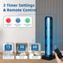 69W UV Light Sanitizer with Remote Control and 3 Timers Home Disinfection Device 99.99% Cleaned of Germs, Viruses, Mold and Dust Mites Whole Room Disinfection Lamp for Home and Office