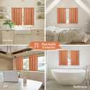 LAMIT Cafe Linen Curtains 36 Inch Length for Small Windows, Rod Pocket Light Filtering Drapes Boho Privacy Window Panels for Kitchen/Bathroom, 2 Panels, 42 x 36 Inch, Terracotta