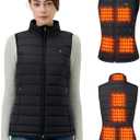 Women's Heated Vest with 16000 mAh Battery Pack Included, 9 Zones Smart Temp Control Ergonomics Heating System (Medium, Black)