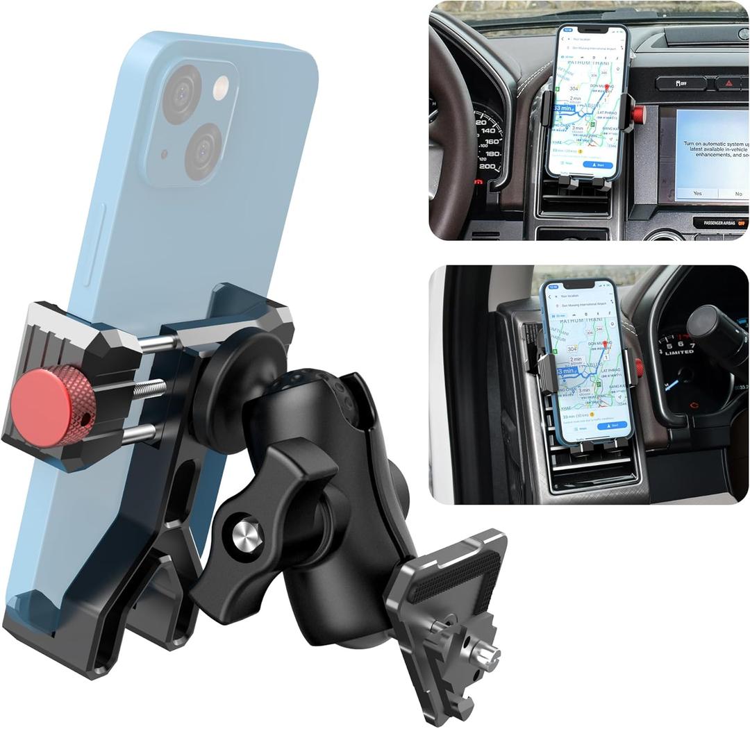 Upgraded Aluminum Vent Phone Mount for Ford F150 (2015-2020), Expedition (2018-2021), Super Duty (2017-2021), 360 Rotation Metal F150 Vent Phone Holder, No Shake Off-Road Stable for all Smartphones
