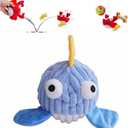 Interactive Squeaky Dog Chew Toy,No Stuffing Interactive Chew Toy for Small Medium Large Dogs, Training Reward Gift for Pets(Blue Whale)