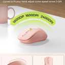 seenda Wireless Bluetooth Keyboard Mouse Combo, COE200 Ergonomic Keyboard with Wrist Rest, Silent Mouse, Multi-Device Connection, Full-Size Compatible for Windows PC Laptop Mac MacBook, Pink