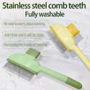 2Pcs Flea Comb for Cats Dogs,Long & Short Stainless Steel Metal Teeth for Shedding and Tangles,Cat Combs for Indoor Cats