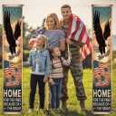 4th of July Decorations Outdoor Patriotic Memorial Day Decorations, Independence Day Veterans Labor Day Hanging American Flag Porch Sign Banner, Stars and Stripes Porch Sign Party Supplies