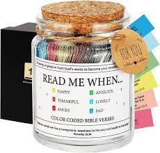 Bible Verse Jar, Color Coded Bible Verses in a Jar, Christian Gifts for Women Men Mom, Bible Study Supplies, Birthday Gifts for Women Men