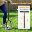 Lawn Core Aerator Tool, Manual Lawn Aerator Tool with Spring-Loaded Automatic Soil Ejection Loosener, Pre-Assembled Stainless Steel Spikes, Dual-Layer Design&Wide Foot Plate for Yard Garden Aeration