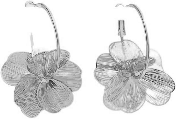 Retro Flower Drop Earrings for Women, Elegant Petal Pendant Earrings, Handmade Wedding and Party Jewelry Accessories